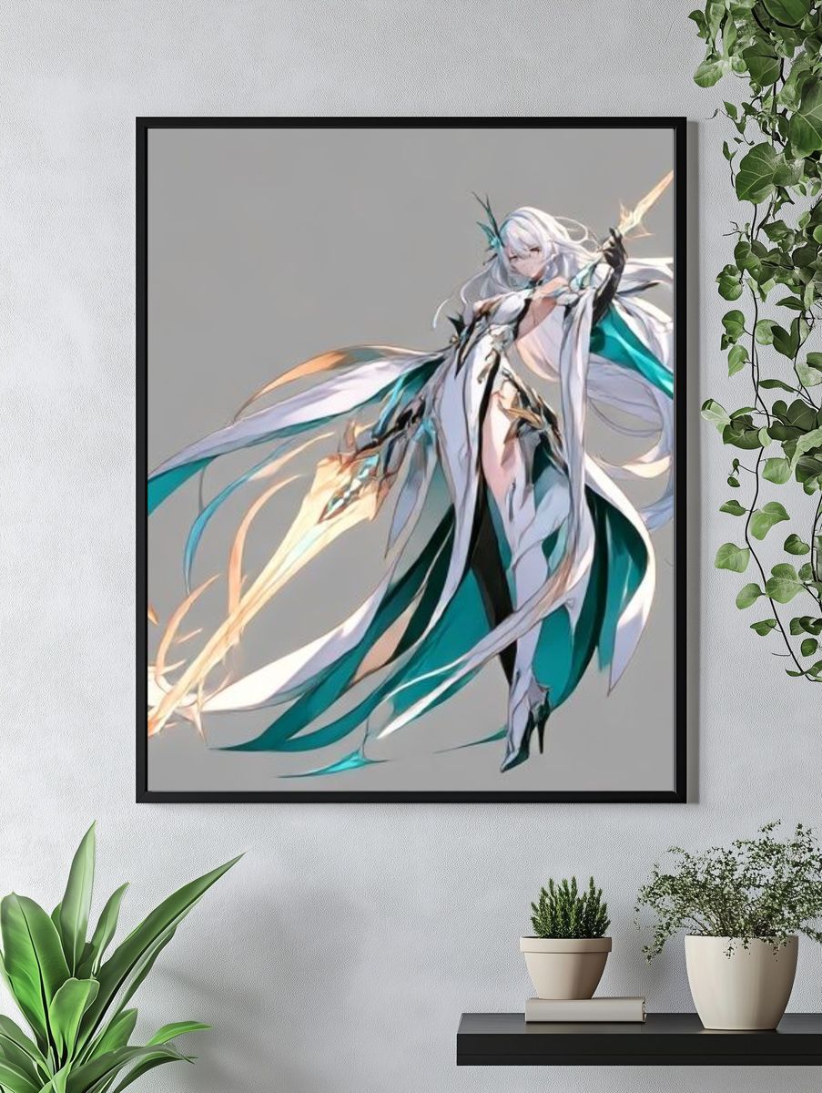 Celestial Warrior Digital Art Poster. — room view 4
