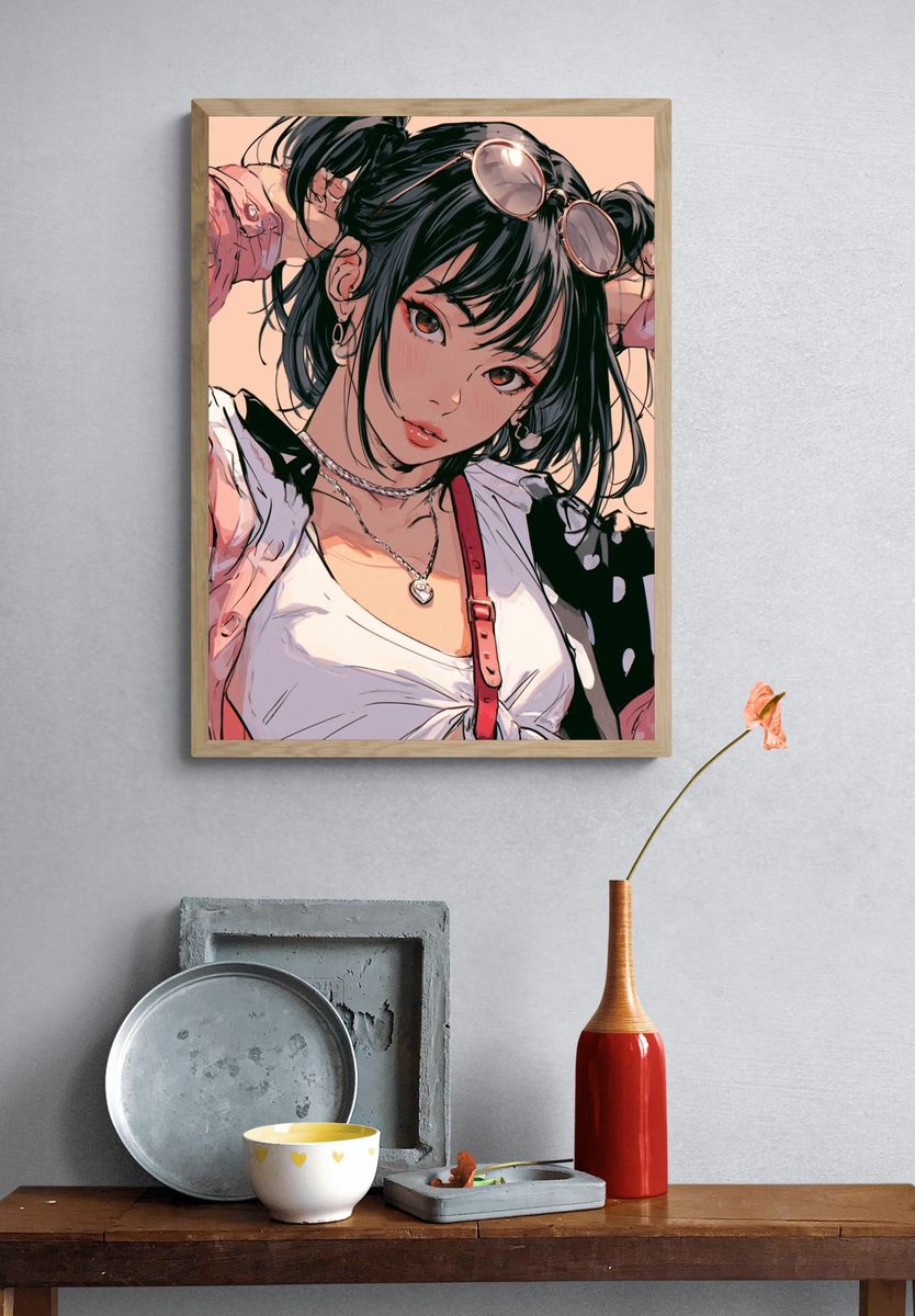 Anime Girl Portrait Print. — room view 3