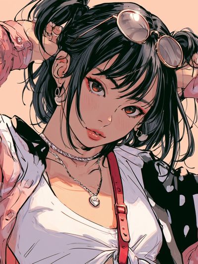 Anime Girl Portrait Print. poster
