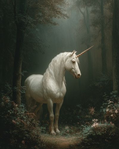 Enchanted Unicorn Forest Print. poster