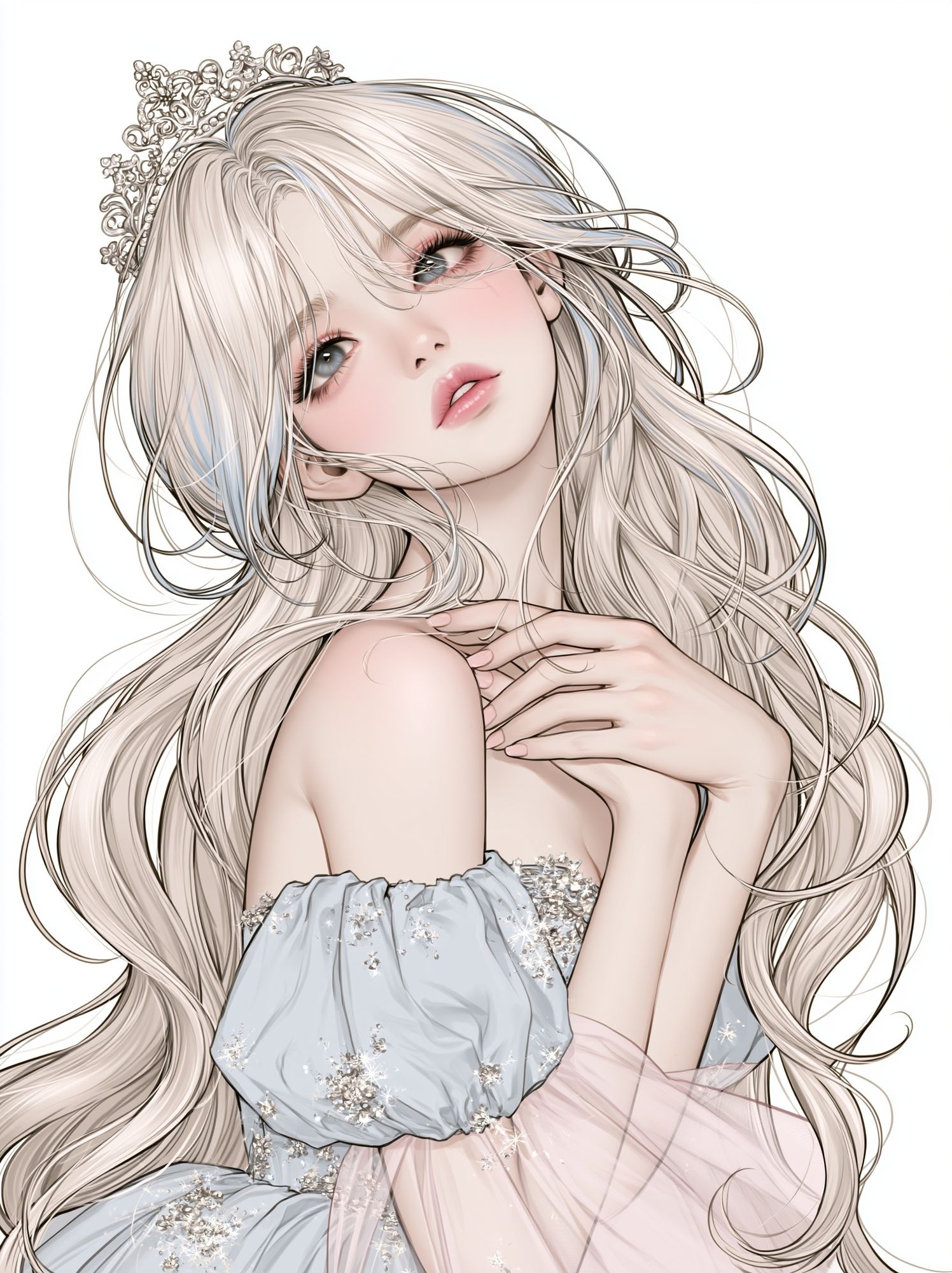 Elegant Anime Princess Portrait Poster. poster — anime art