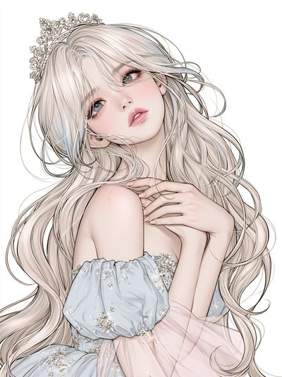 Elegant Anime Princess Portrait Poster. poster