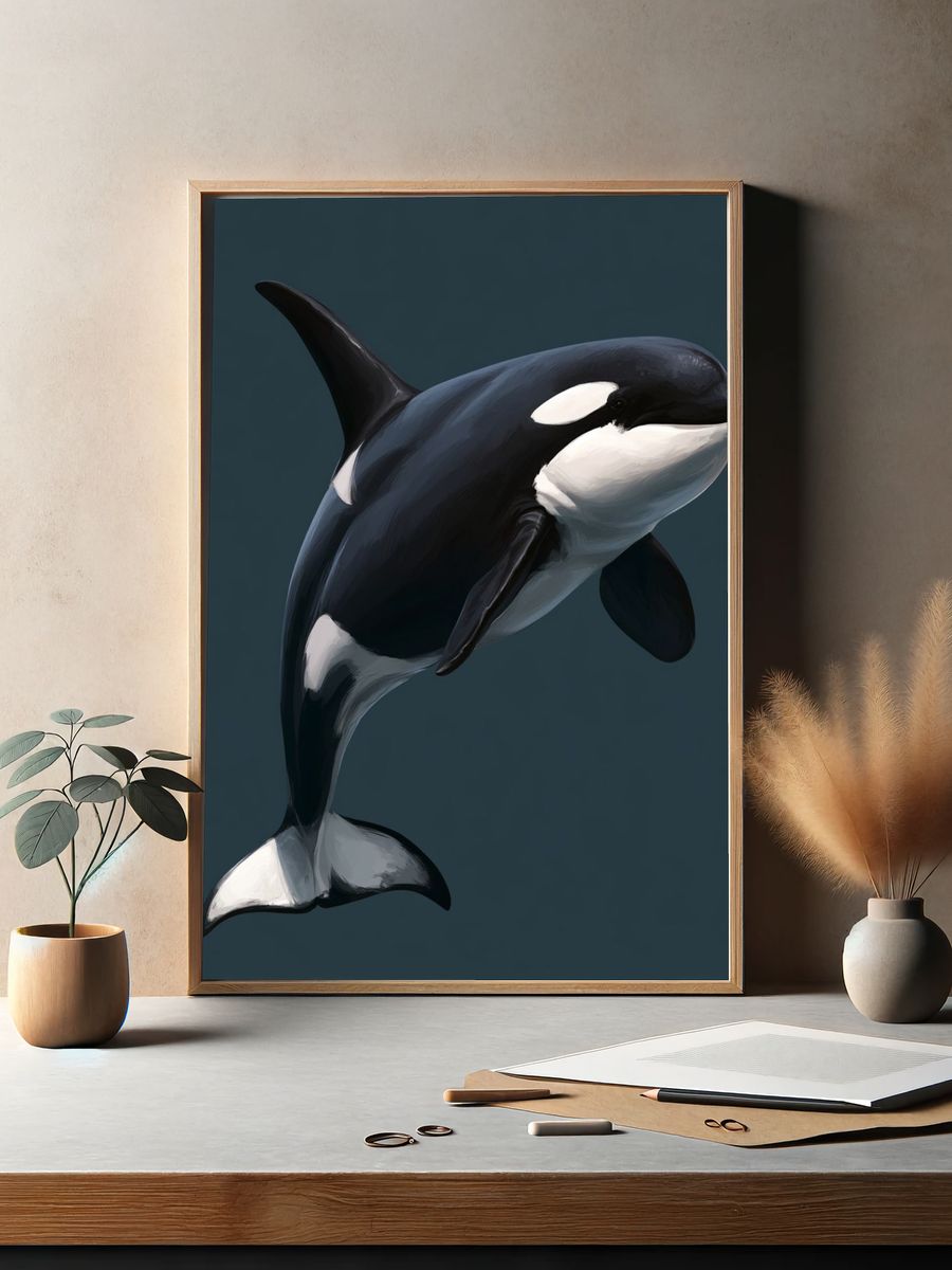Orca Digital Art Poster. — room view 2