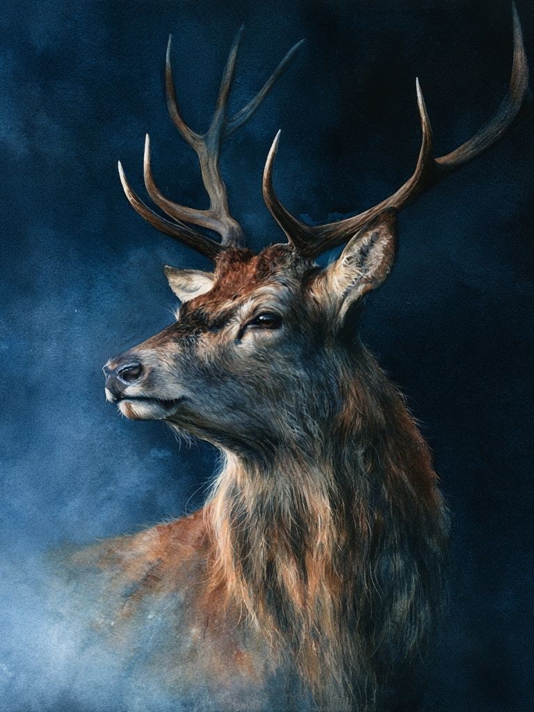 Majestic Stag Portrait Print. poster detail