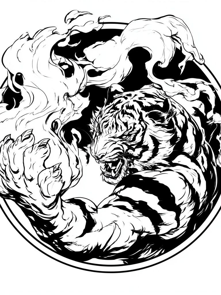 Roaring Tiger Ink Poster. poster detail