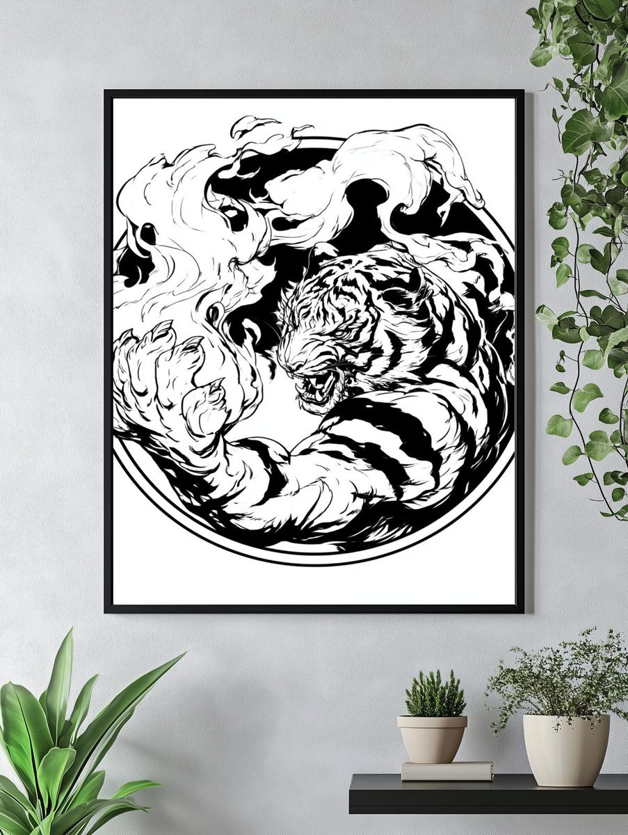 Roaring Tiger Ink Poster. — room view 4