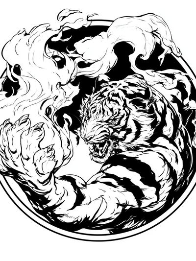 Roaring Tiger Ink Poster. poster