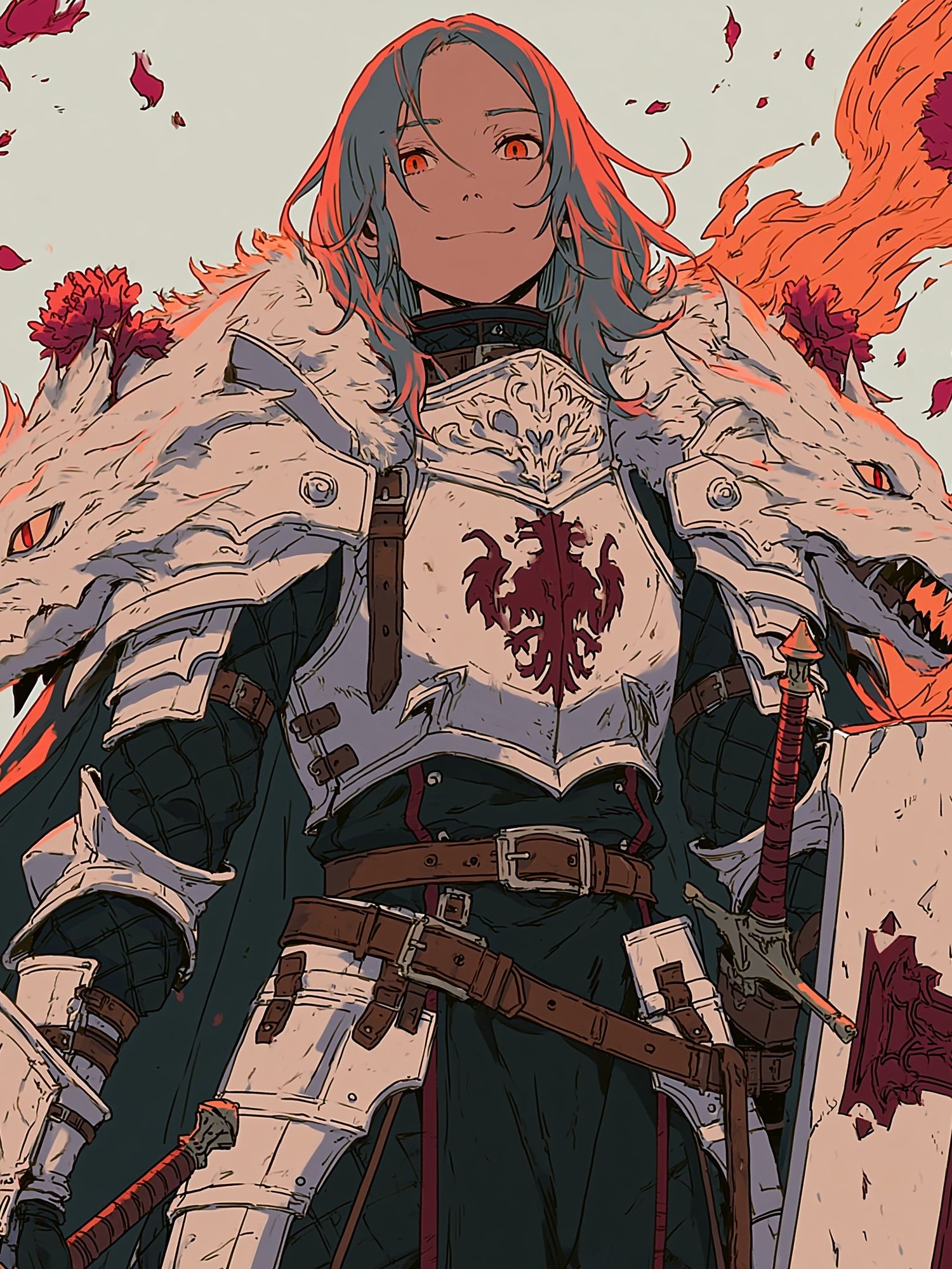 Armored Anime Warrior Poster. poster — anime art