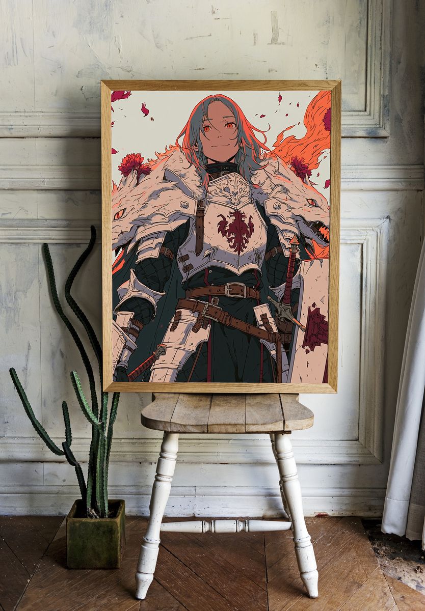 Armored Anime Warrior Poster. room preview