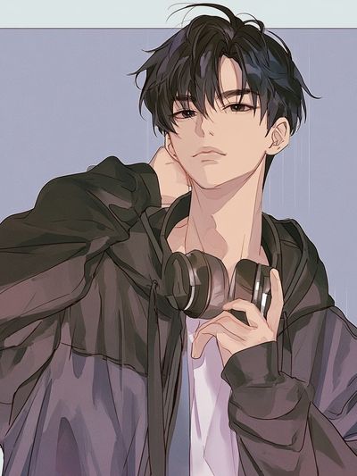 Anime Boy with Headphones Poster.