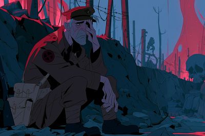 War-Torn Soldier Anime Poster.
