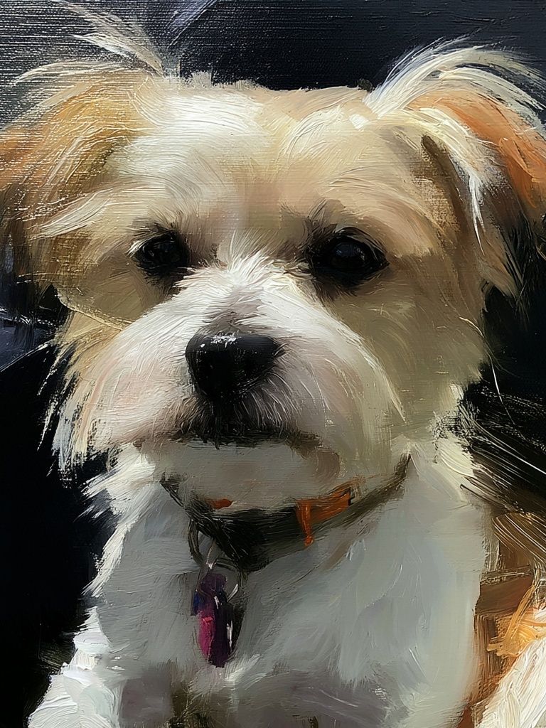 Fluffy Terrier Portrait Poster. poster detail