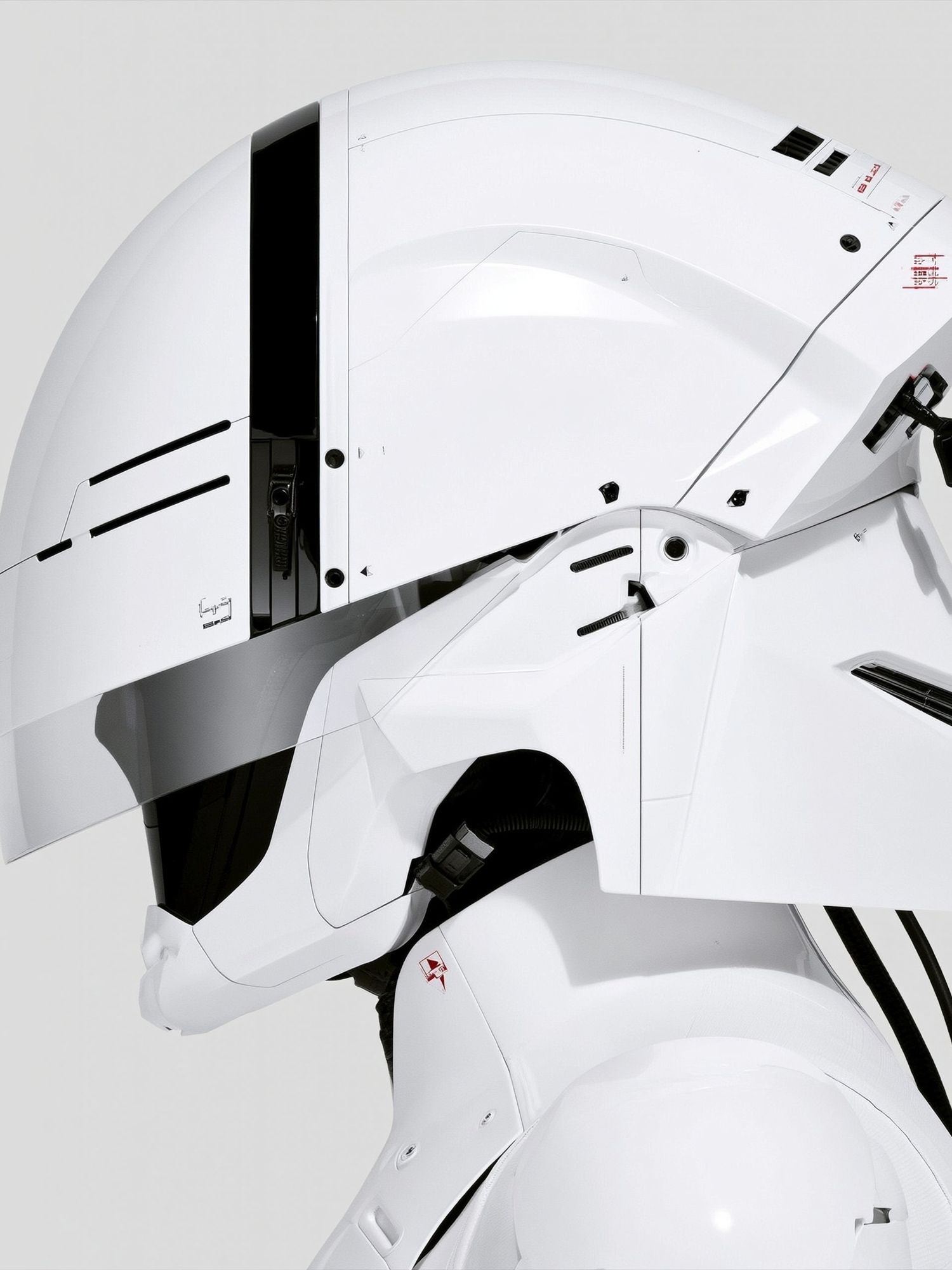 White Mecha Helmet Illustration Poster. poster detail