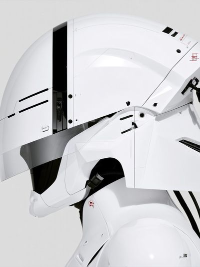 White Mecha Helmet Illustration Poster. poster