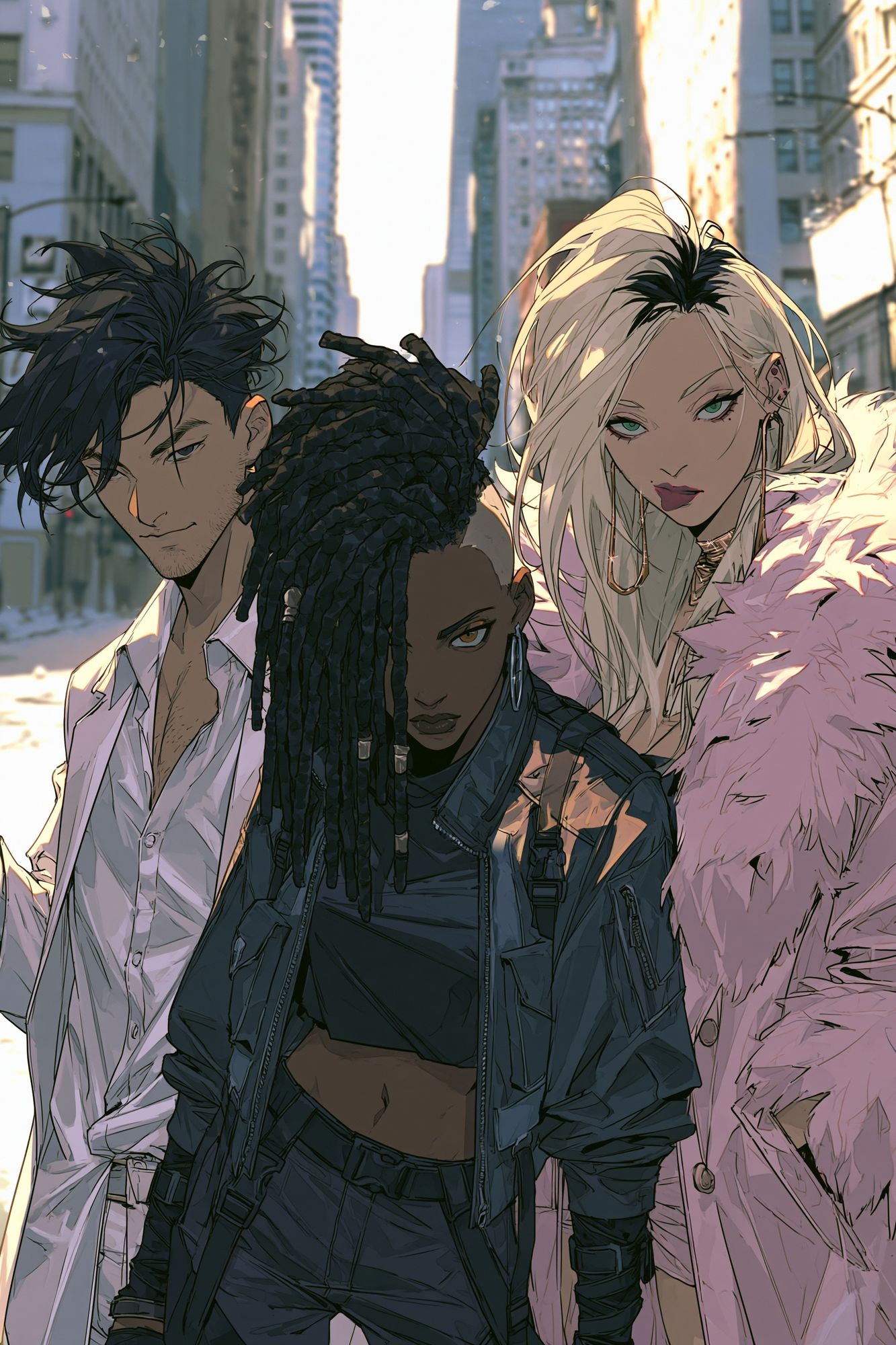 Urban Trio Anime Poster. poster — anime art
