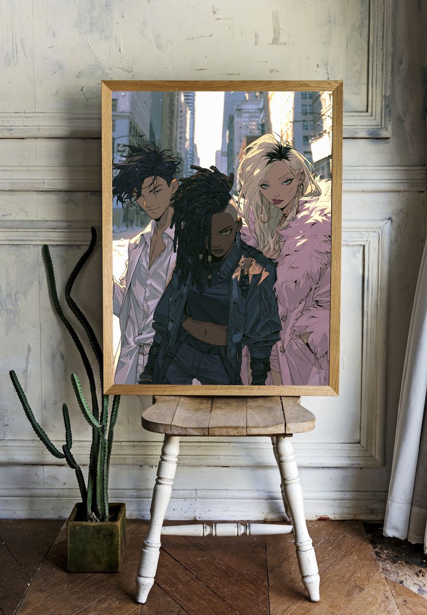 Urban Trio Anime Poster. room preview