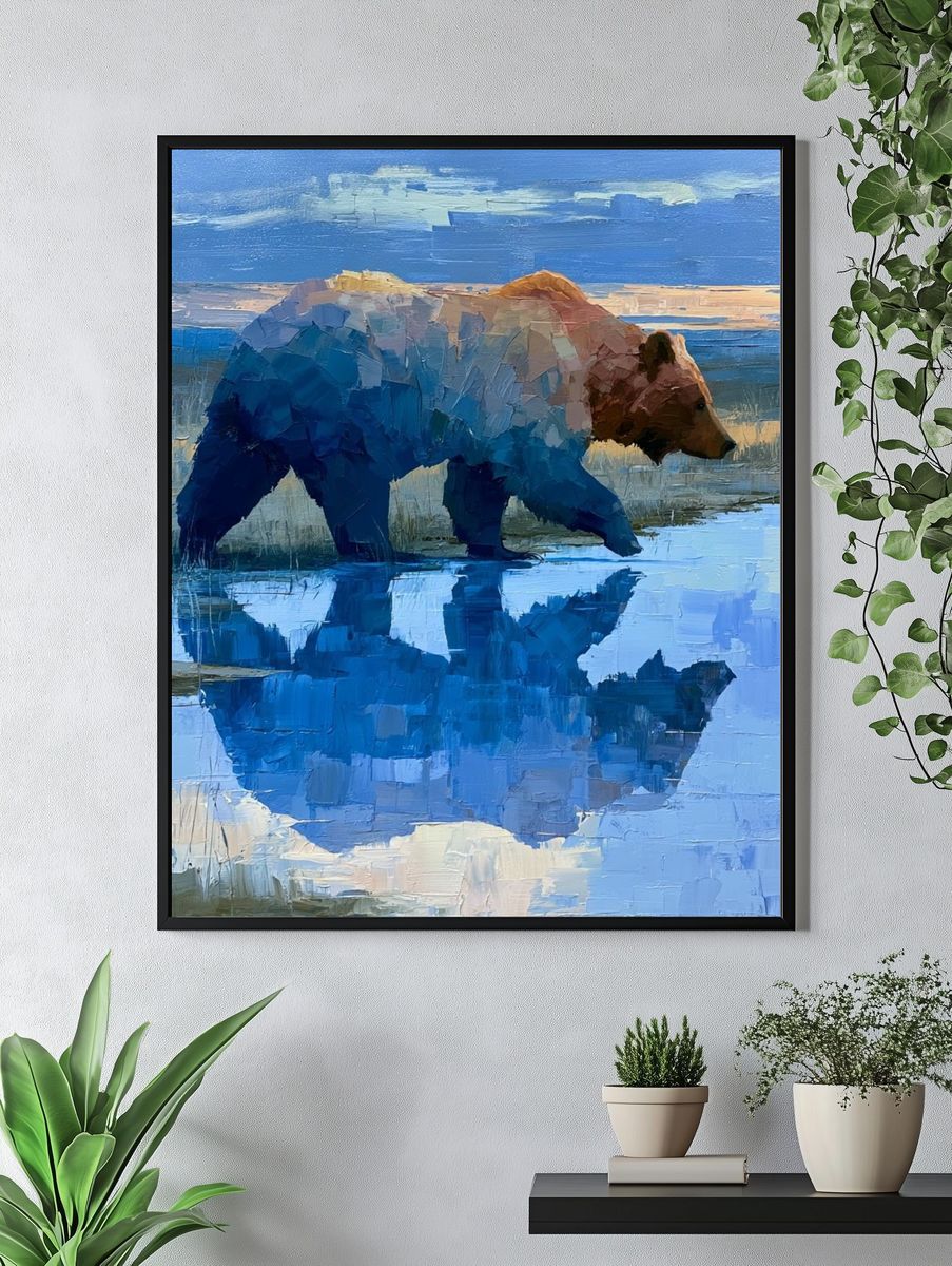 Bear by the Water — Painting Print. — room view 4