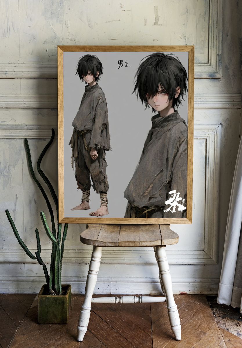 Anime Character Portrait Print. — room view 1