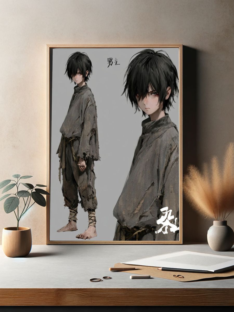 Anime Character Portrait Print. — room view 2
