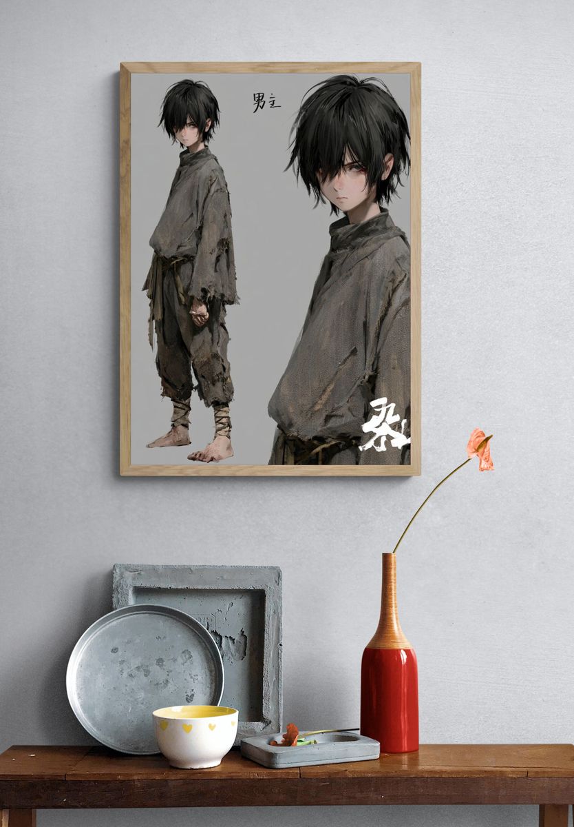 Anime Character Portrait Print. — room view 3