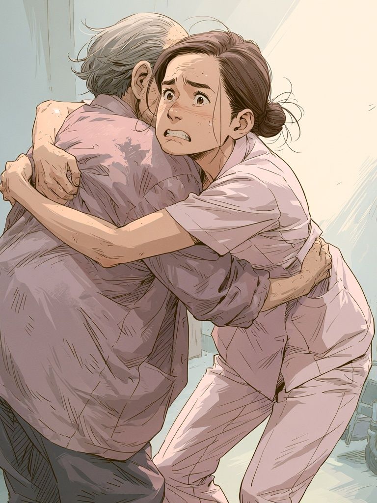 Emotional Hospital Hug Illustration Poster. poster detail