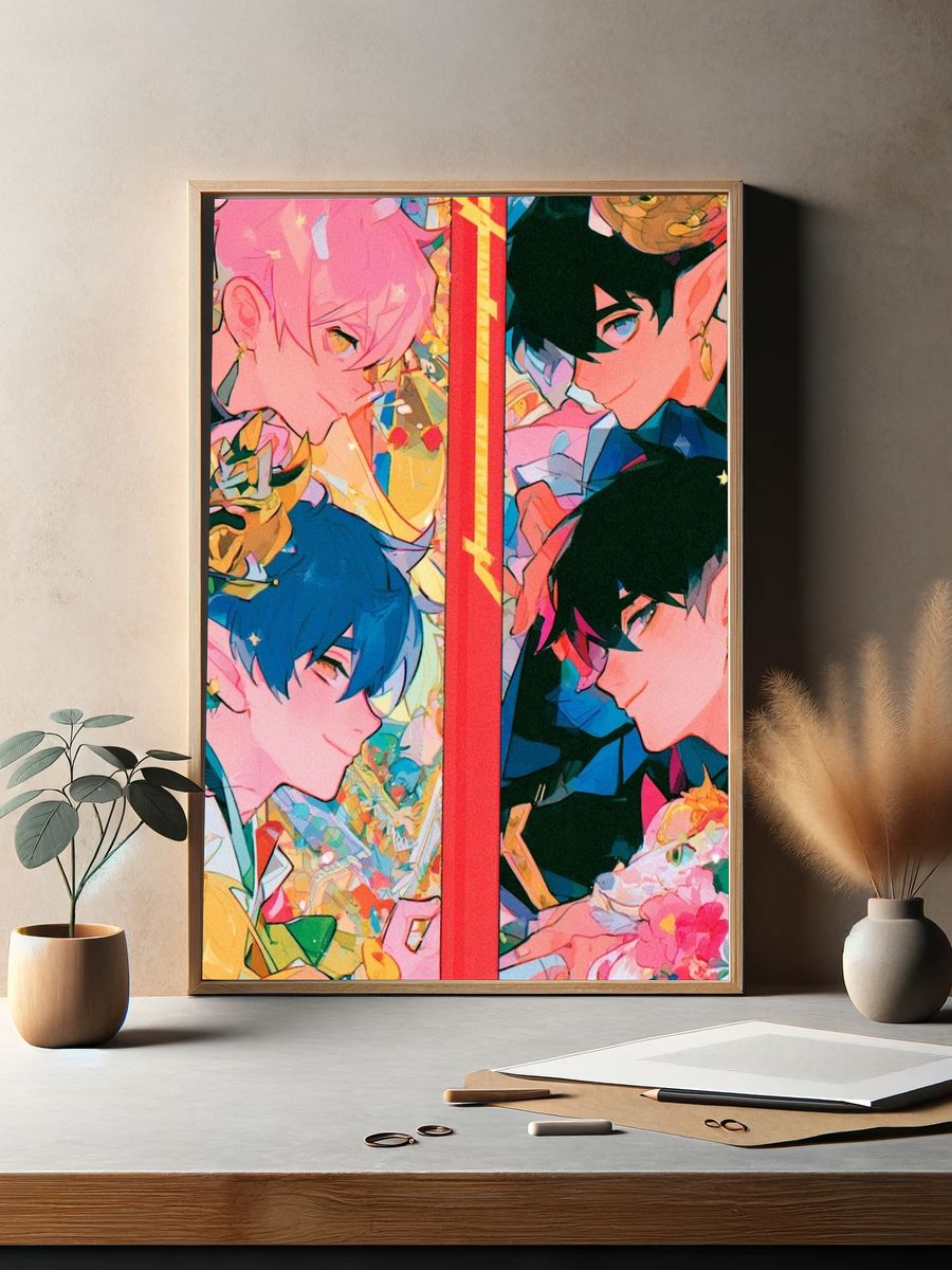 Fantasy Elf Duo Illustration Poster. — room view 2
