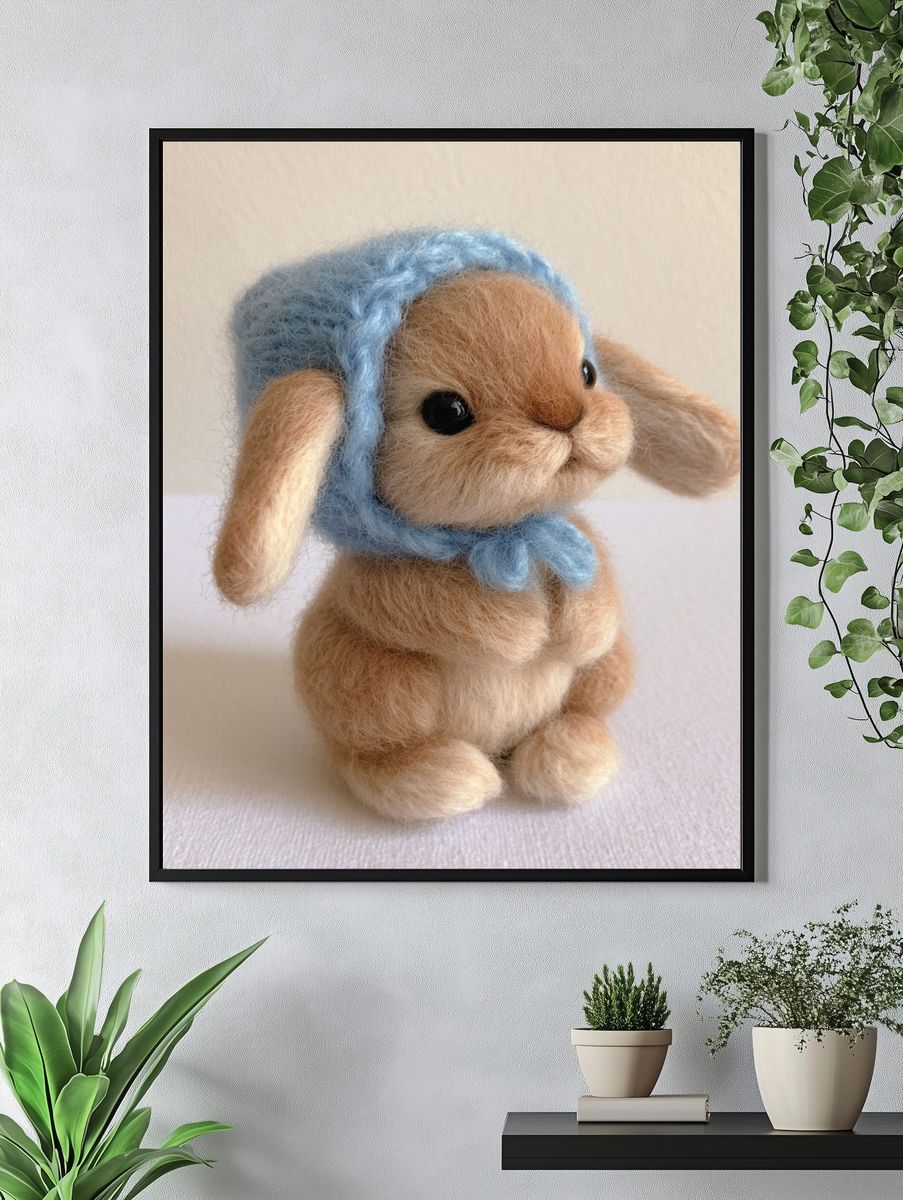 Blue Bonnet Bunny Photography Poster. — room view 4