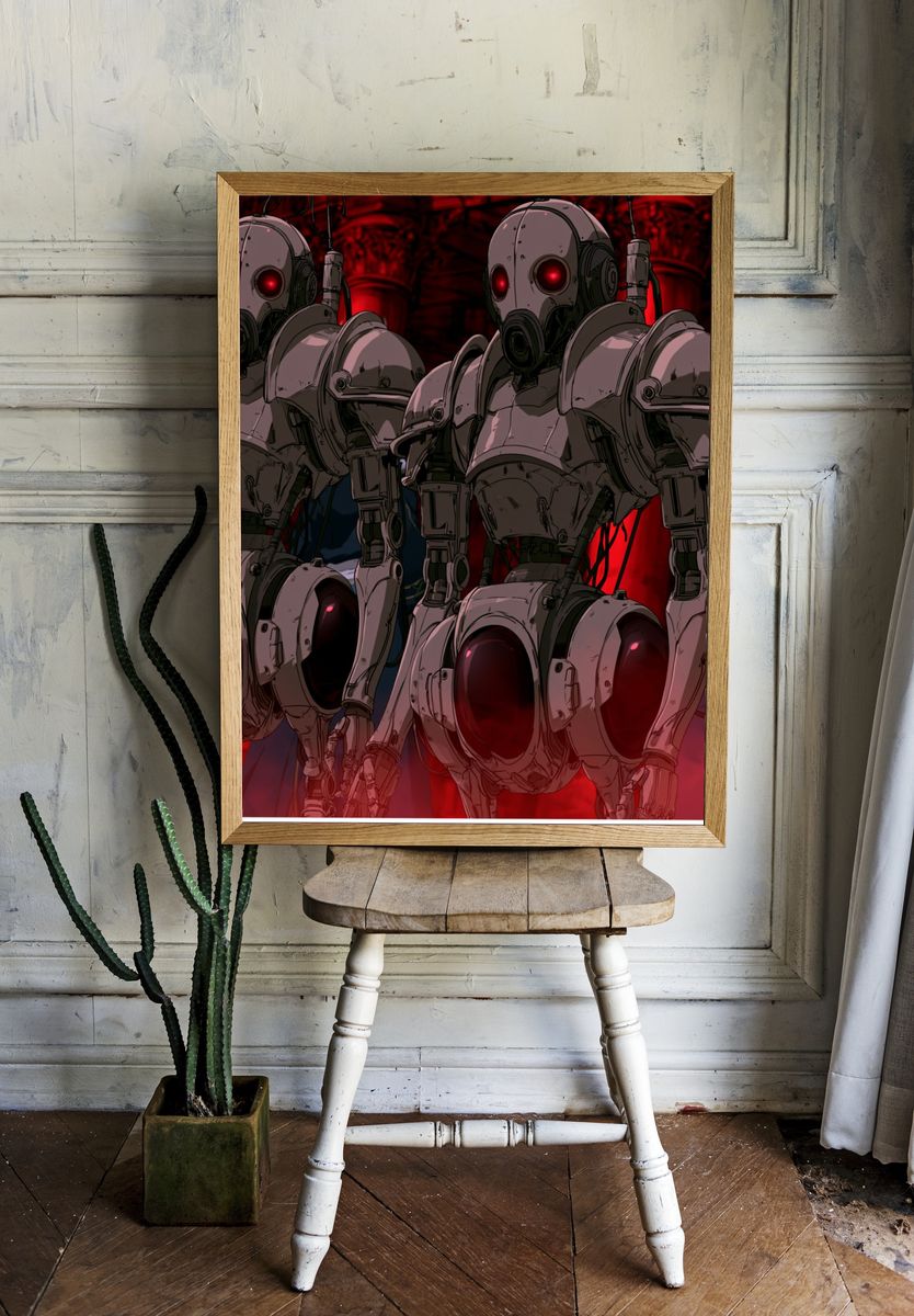 Red-Eyed Robots Sci-Fi Poster. — room view 1