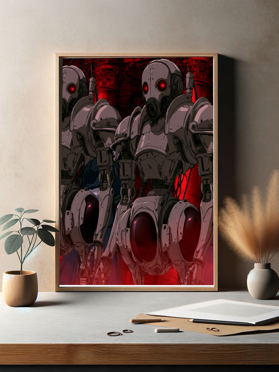 Red-Eyed Robots Sci-Fi Poster. — room view 2