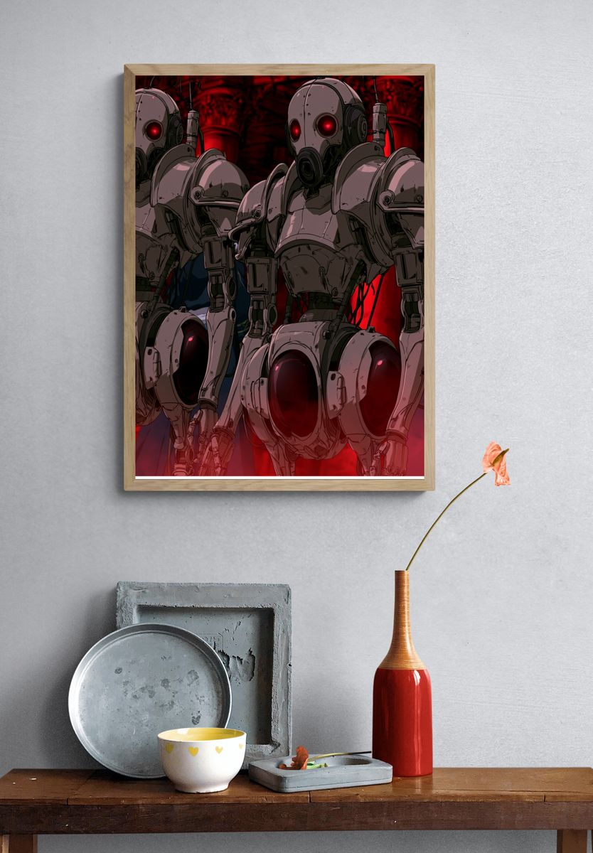 Red-Eyed Robots Sci-Fi Poster. — room view 3