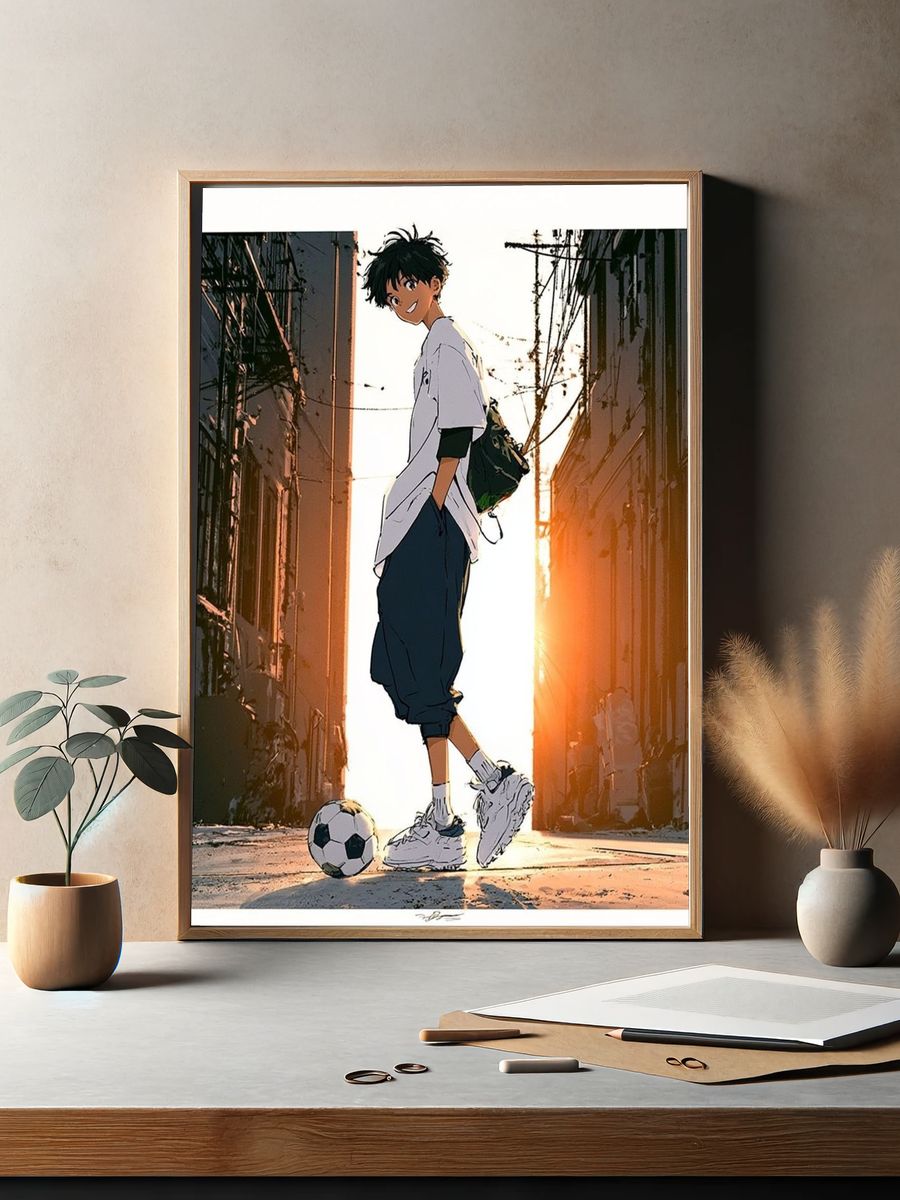 Anime Soccer Street Poster. — room view 2