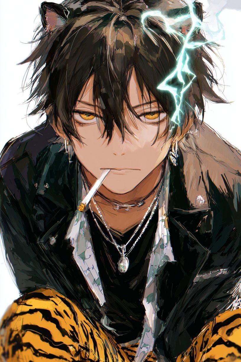 Cat-Eared Anime Portrait Print. poster — anime art