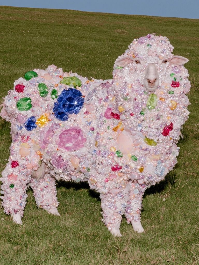 Jeweled Sheep Fantasy Print. poster — animals art