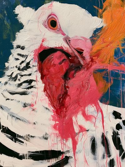 Abstract Bird Portrait Print. poster