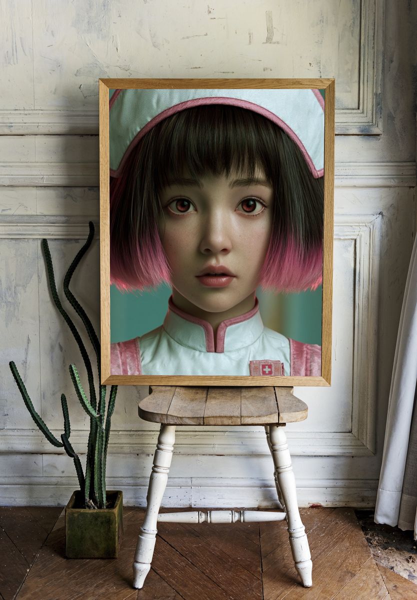 Anime Girl Portrait Print. — room view 1