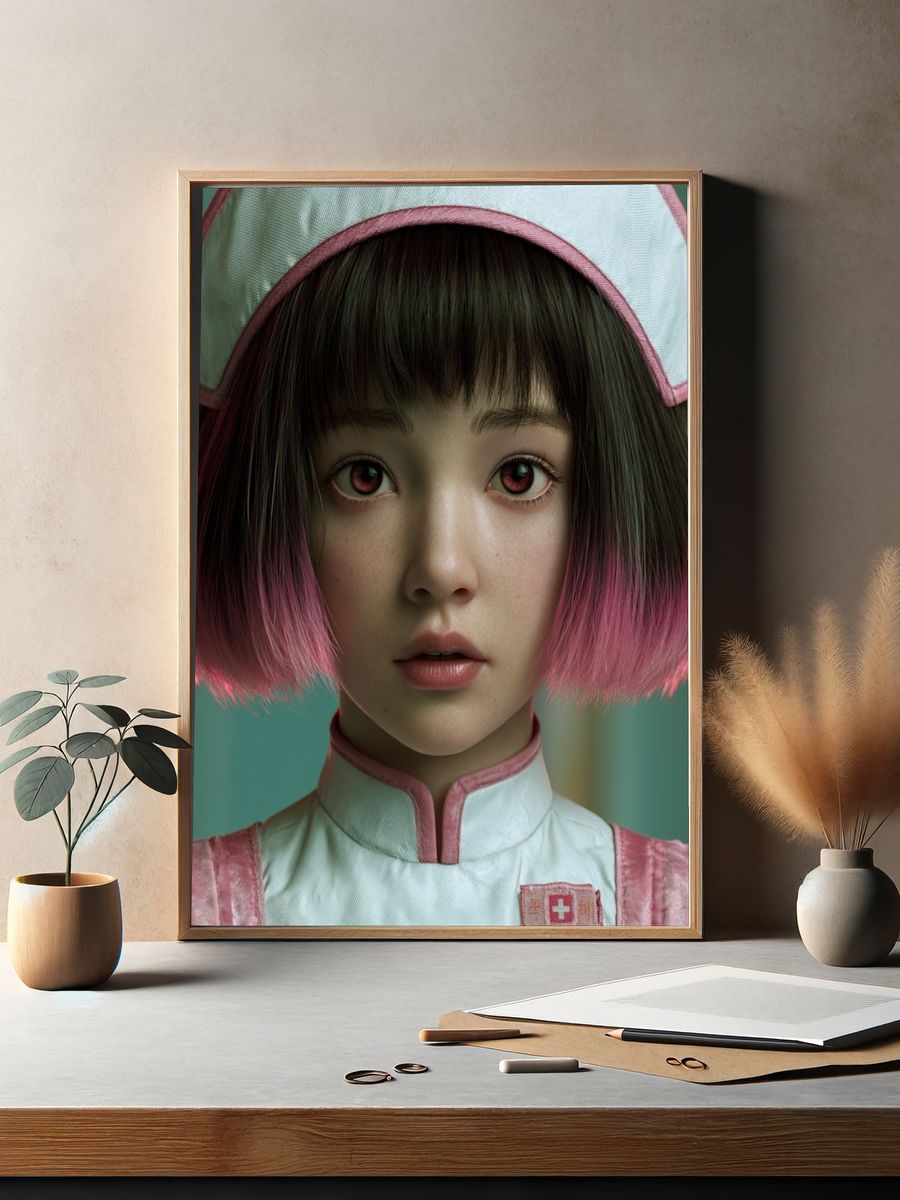 Anime Girl Portrait Print. — room view 2