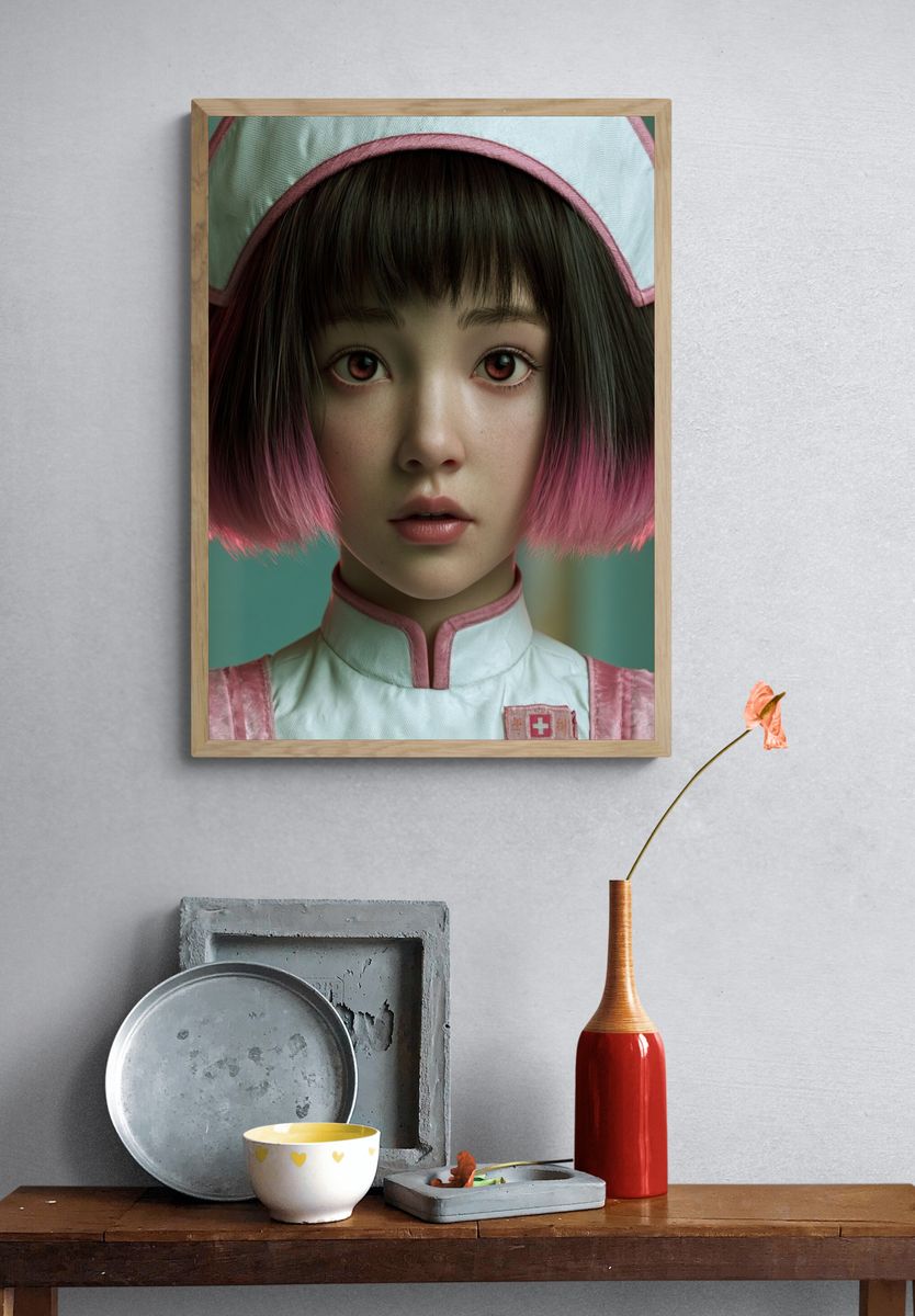 Anime Girl Portrait Print. — room view 3