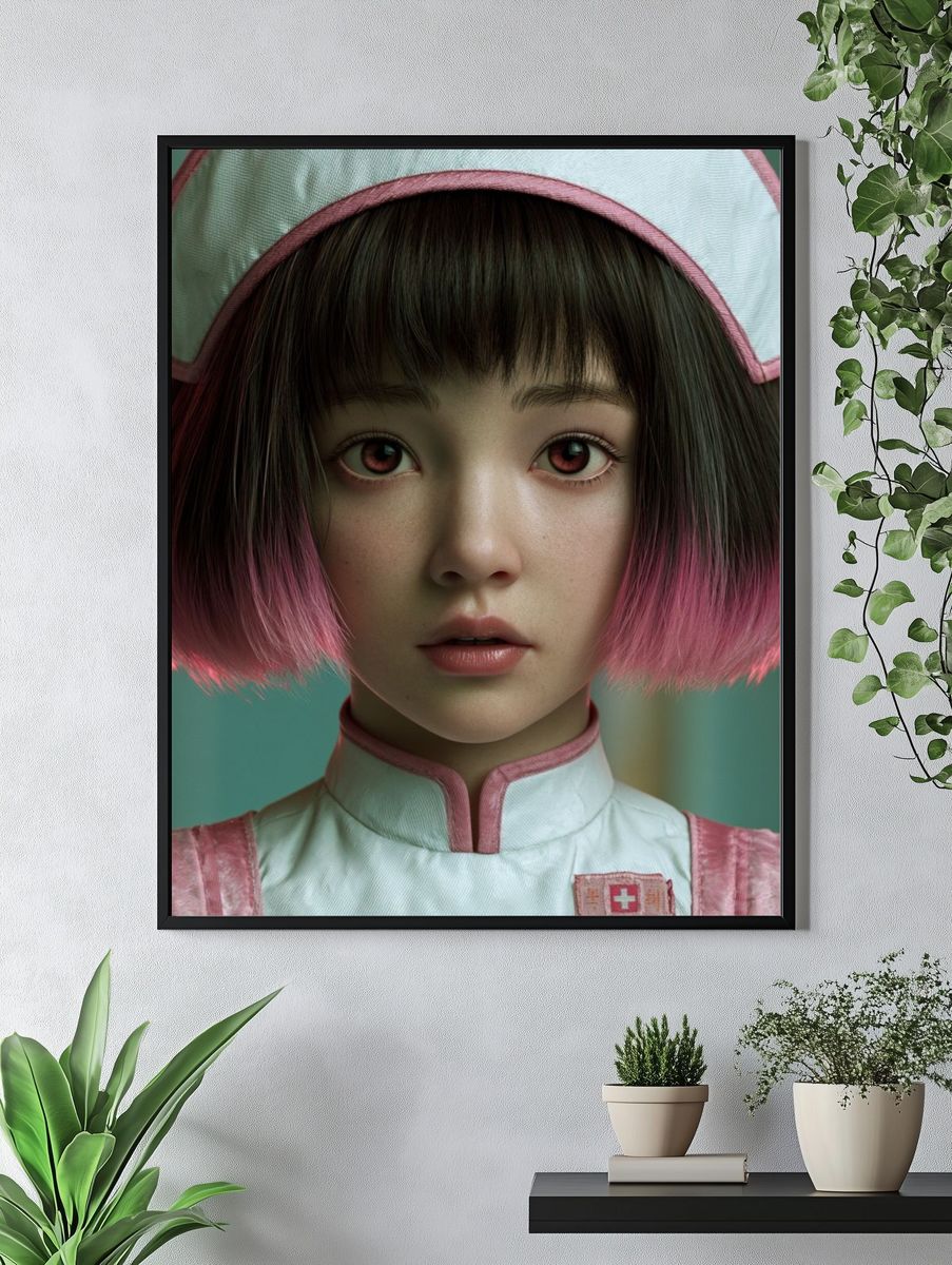 Anime Girl Portrait Print. — room view 4