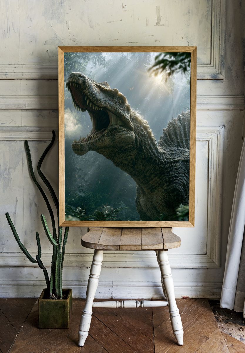 Roaring Spinosaurus Jungle Poster. — room view 1