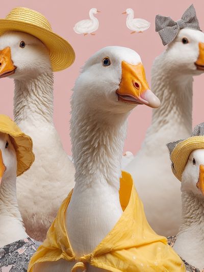 Fashion Ducks Illustration Poster. poster