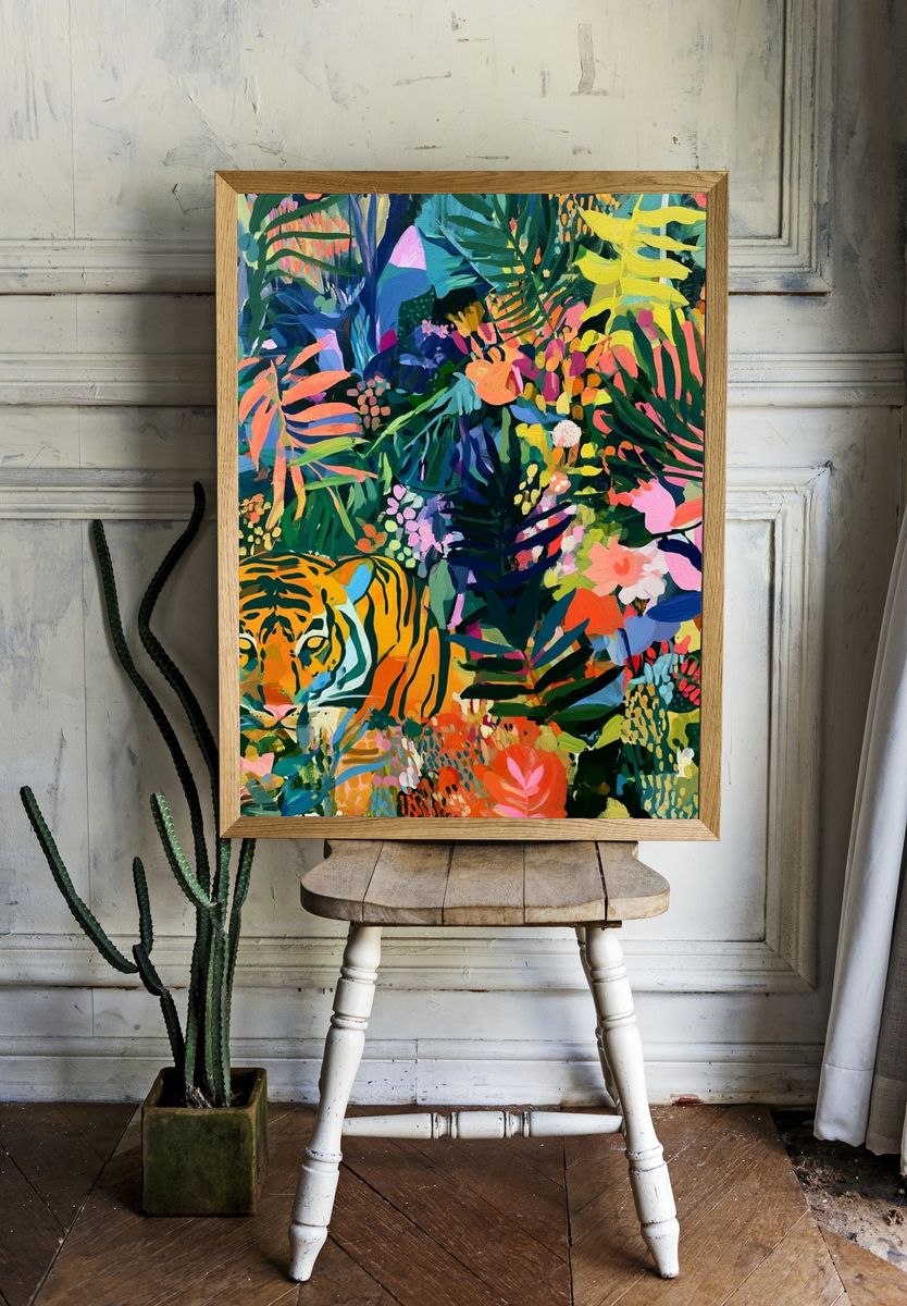 Tropical Tiger Jungle Print. — room view 1