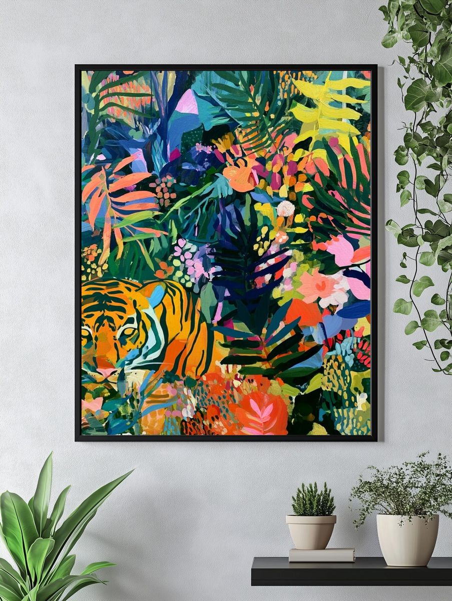 Tropical Tiger Jungle Print. — room view 4