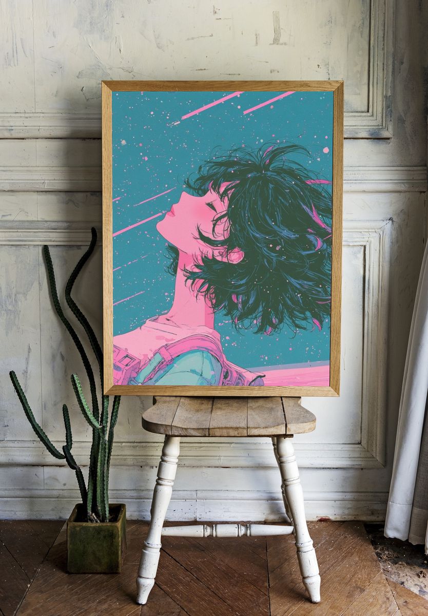 Cosmic Girl Anime Poster. — room view 1