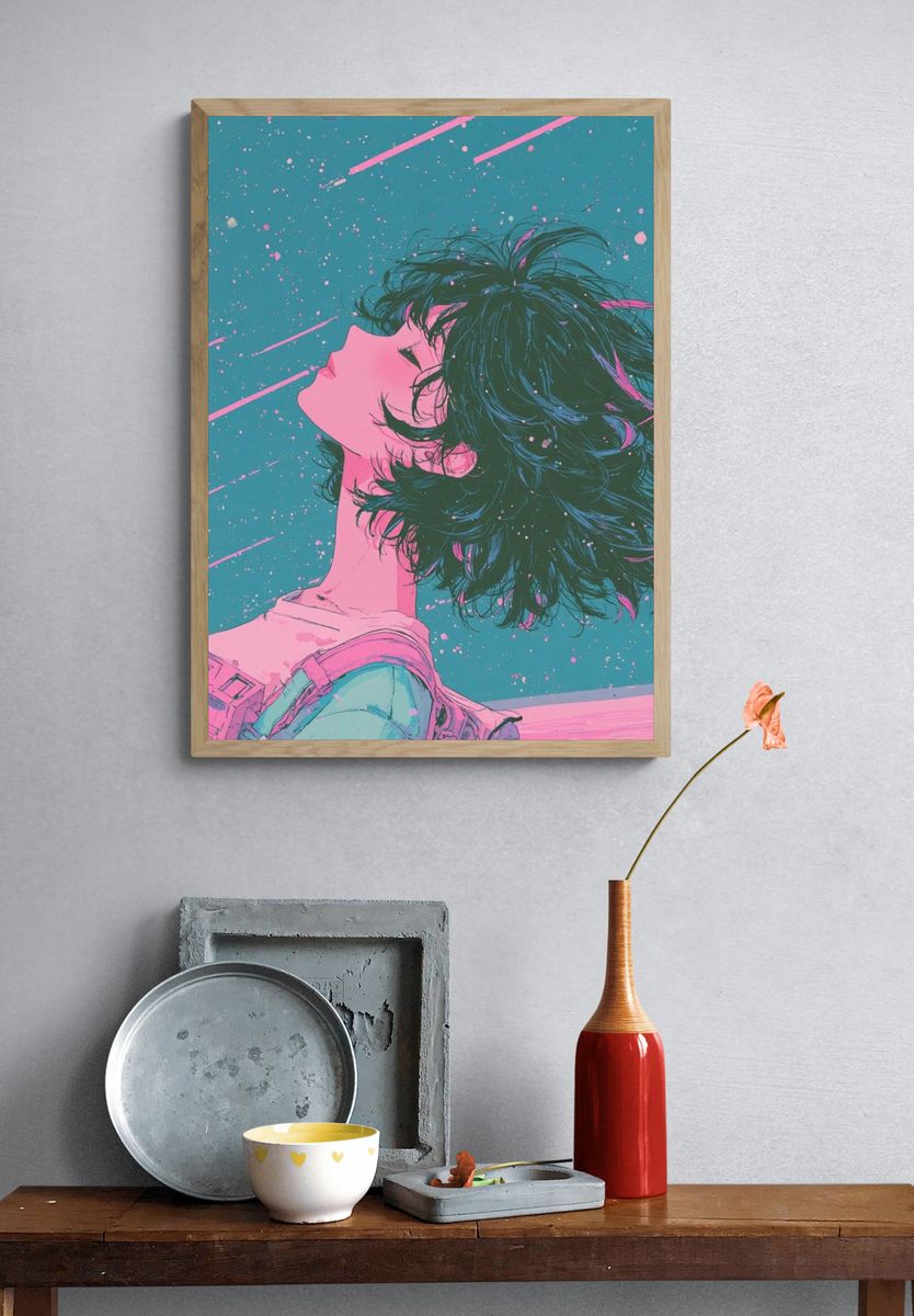 Cosmic Girl Anime Poster. — room view 3