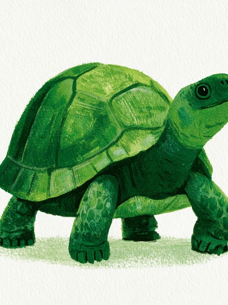 Green Turtle Watercolor Print. poster detail