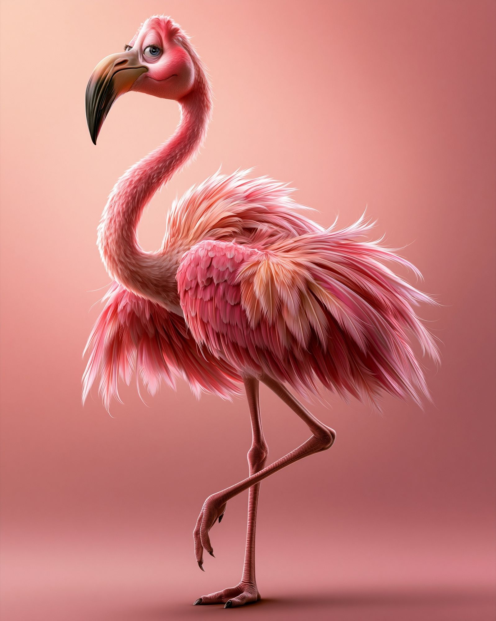 Pink Flamingo Illustration Poster. poster detail