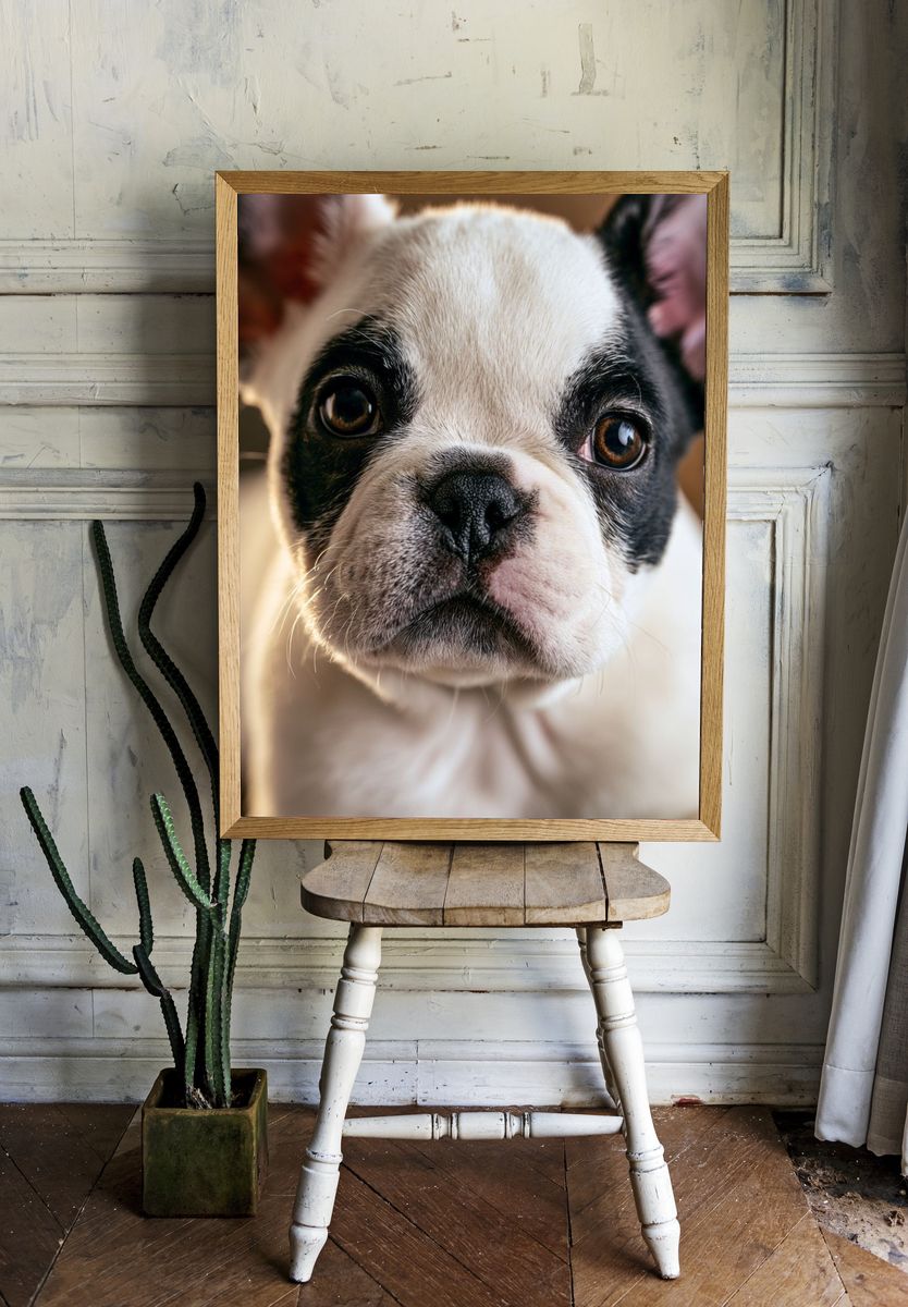 French Bulldog Portrait Poster. — room view 1
