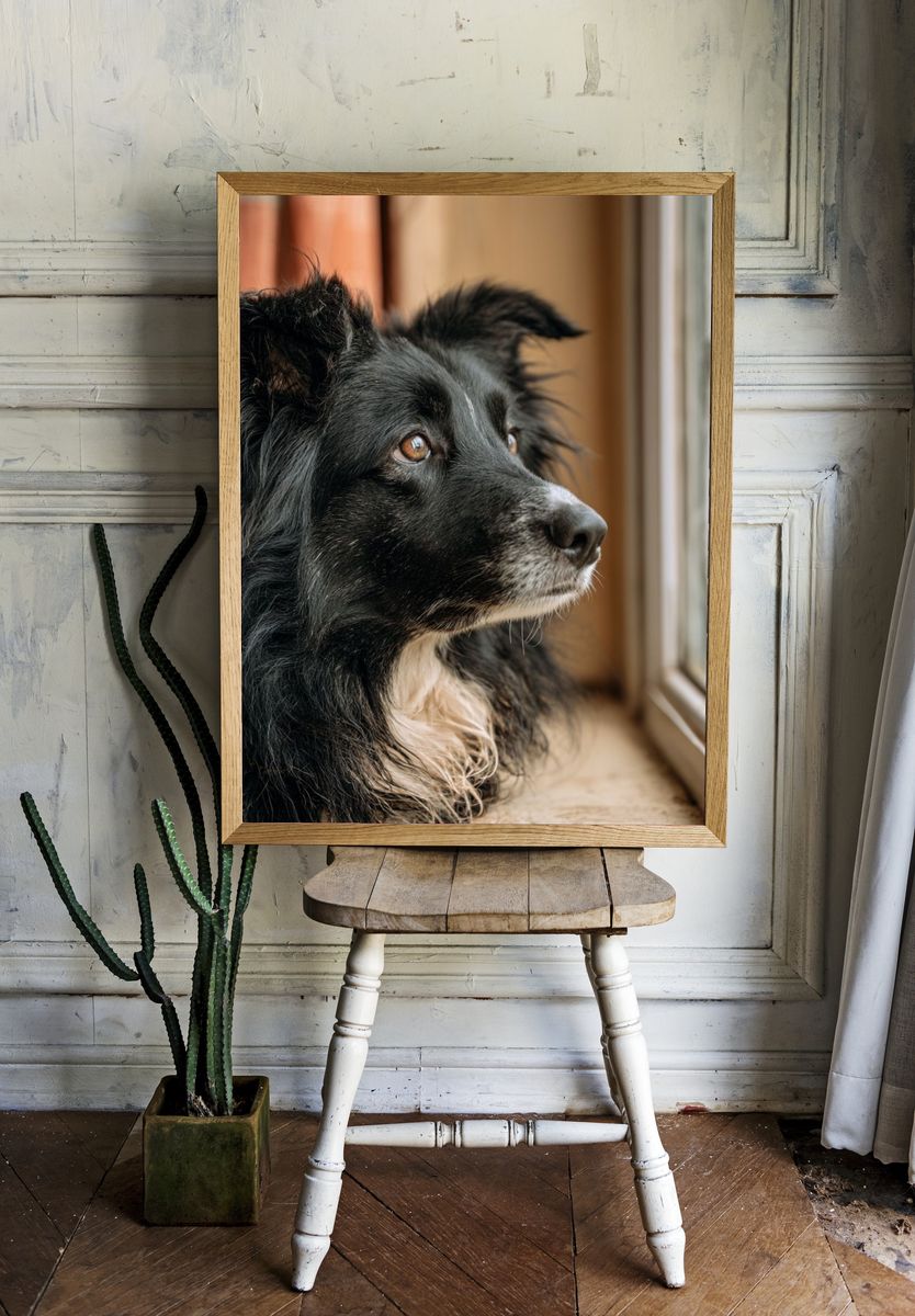 Border Collie Portrait Poster. — room view 1