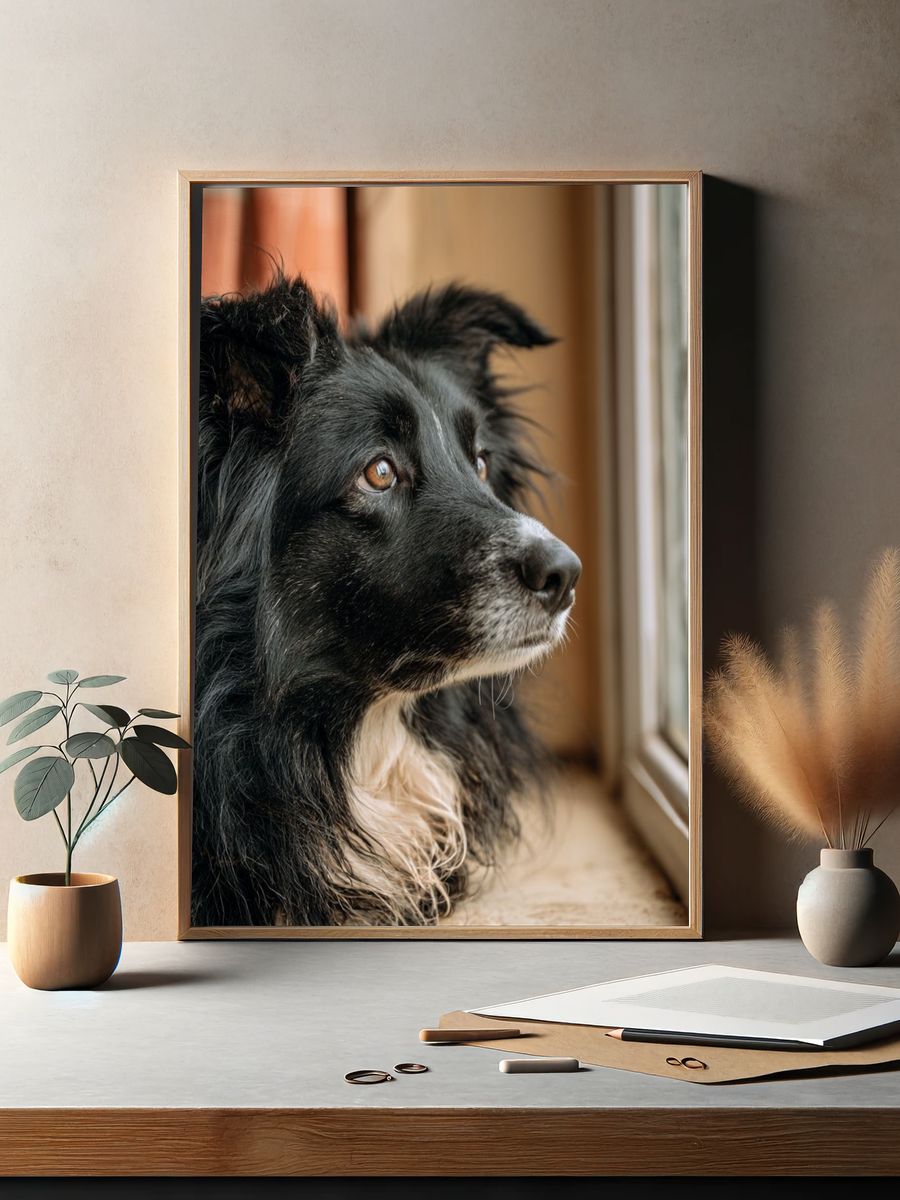 Border Collie Portrait Poster. — room view 2
