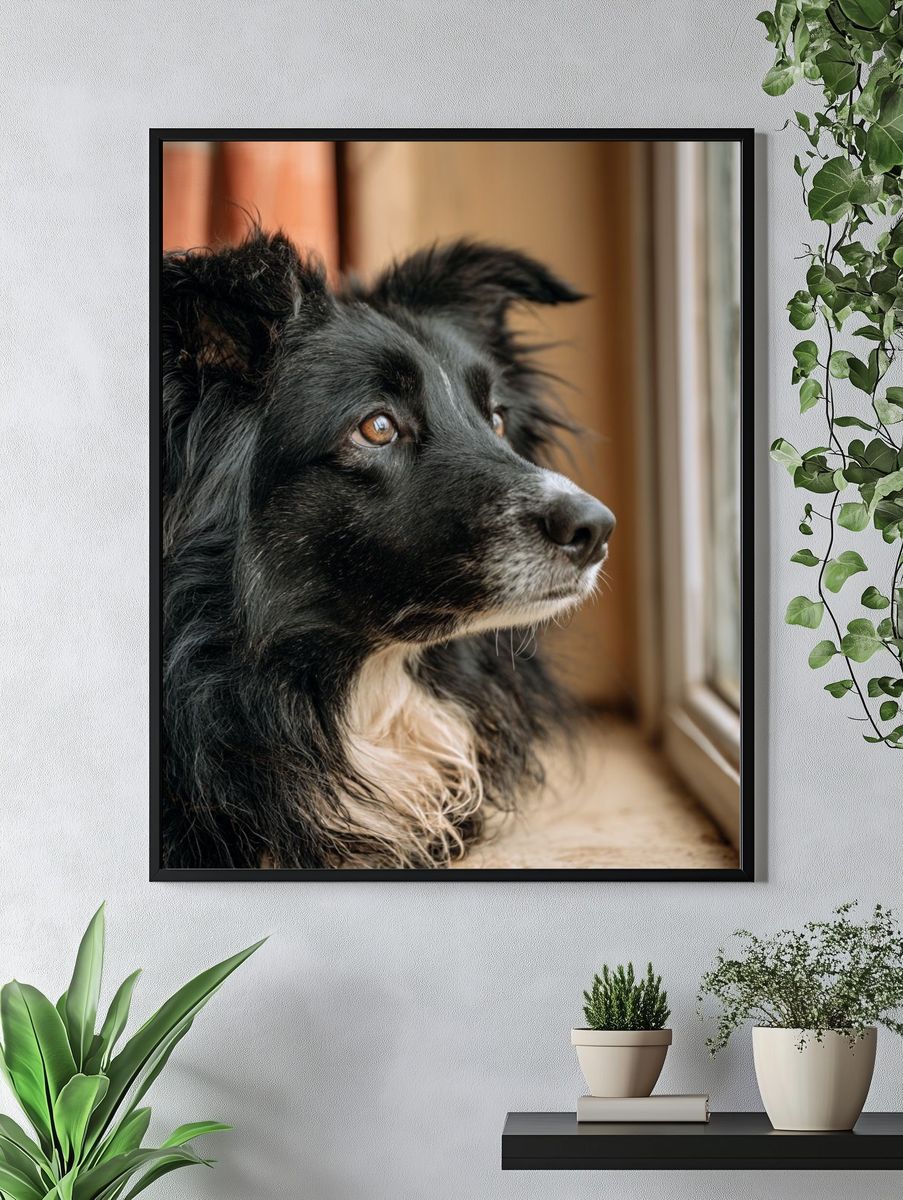 Border Collie Portrait Poster. — room view 4